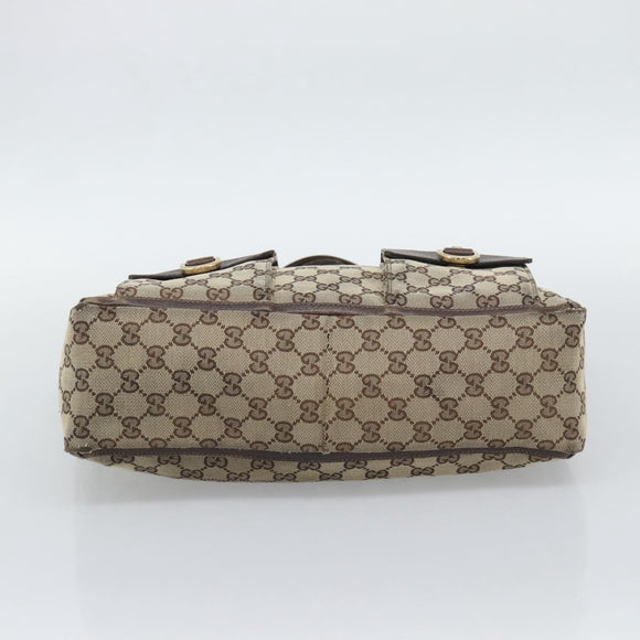 GUCCI GG Canvas Abbey Tote Bag Beige Gold Tone 146247 Auth ka5466