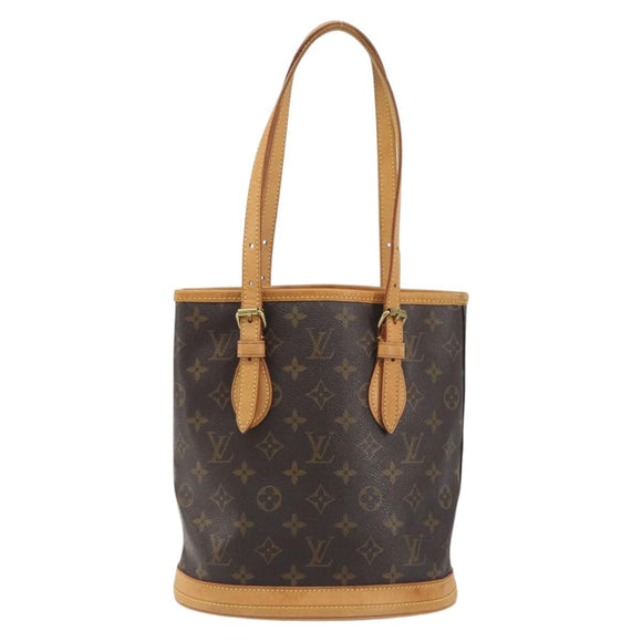 LOUIS VUITTON Monogram Bucket PM Shoulder Bag M42238 LV Auth ka5467
