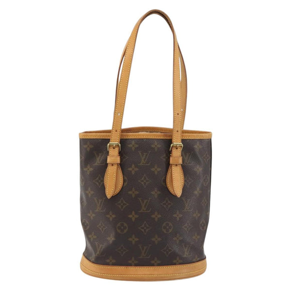 LOUIS VUITTON Monogram Bucket PM Shoulder Bag M42238 LV Auth ka5467