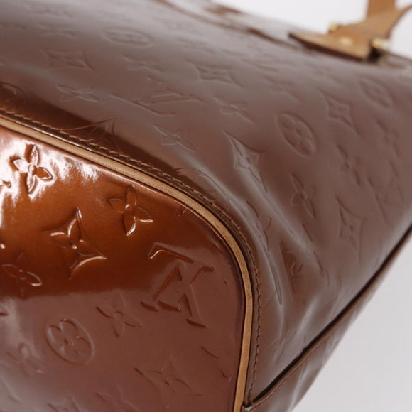 LOUIS VUITTON Monogram Vernis Houston Hand Bag Bronze M91122 LV Auth ka547