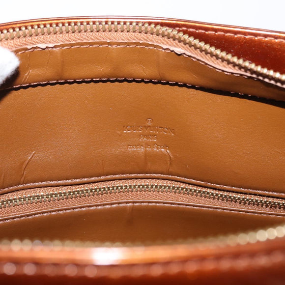 LOUIS VUITTON Monogram Vernis Houston Hand Bag Bronze M91122 LV Auth ka547