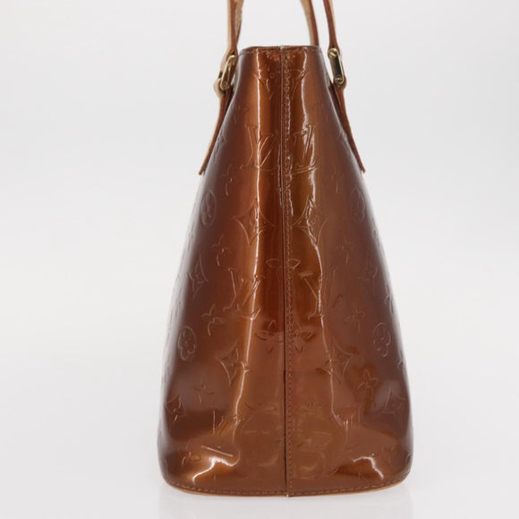 LOUIS VUITTON Monogram Vernis Houston Hand Bag Bronze M91122 LV Auth ka547