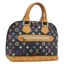 LOUIS VUITTON Monogram Multicolor Alma Hand Bag Black M92646 LV Auth ka5470A-1