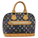 LOUIS VUITTON Monogram Multicolor Alma Hand Bag Black M92646 LV Auth ka5470A-13