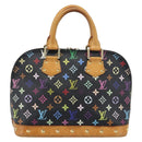 LOUIS VUITTON Monogram Multicolor Alma Hand Bag Black M92646 LV Auth ka5470A-2