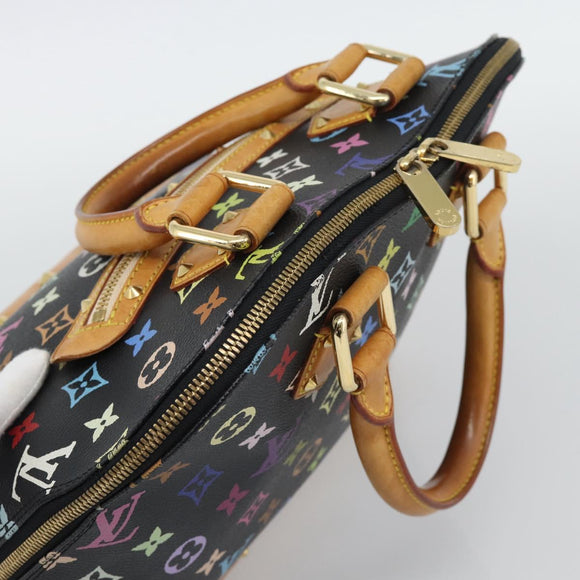 LOUIS VUITTON Monogram Multicolor Alma Hand Bag Black M92646 LV Auth ka5470A
