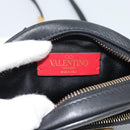 VALENTINO Shoulder Bag Leather Black Gold Tone Auth ka5473A-11