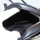 VALENTINO Shoulder Bag Leather Black Gold Tone Auth ka5473A-12