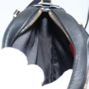 VALENTINO Shoulder Bag Leather Black Gold Tone Auth ka5473A-18