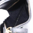 VALENTINO Shoulder Bag Leather Black Gold Tone Auth ka5473A-20