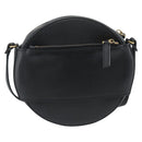 VALENTINO Shoulder Bag Leather Black Gold Tone Auth ka5473A-2