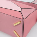LOEWE Puzzle Small Hand Bag Leather 2way Pink Gold Tone Auth ka5476V-16
