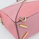 LOEWE Puzzle Small Hand Bag Leather 2way Pink Gold Tone Auth ka5476V-19