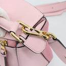 LOEWE Puzzle Small Hand Bag Leather 2way Pink Gold Tone Auth ka5476V-21