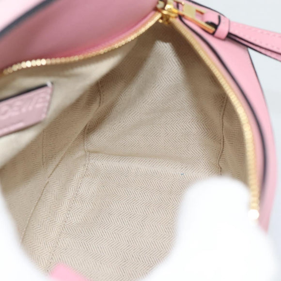 LOEWE Puzzle Small Hand Bag Leather 2way Pink Gold Tone Auth ka5476V