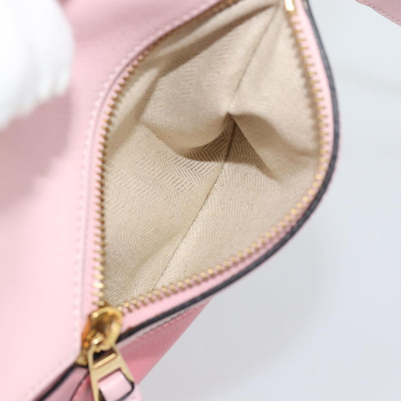 LOEWE Puzzle Small Hand Bag Leather 2way Pink Gold Tone Auth ka5476V
