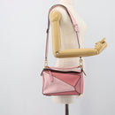LOEWE Puzzle Small Hand Bag Leather 2way Pink Gold Tone Auth ka5476V-29
