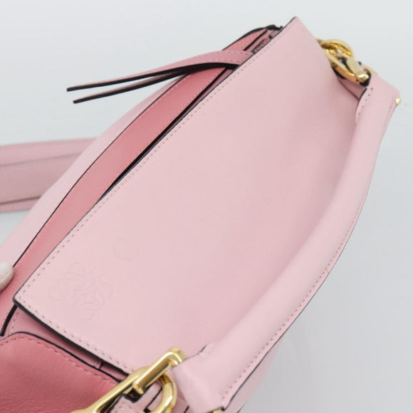 LOEWE Puzzle Small Hand Bag Leather 2way Pink Gold Tone Auth ka5476V