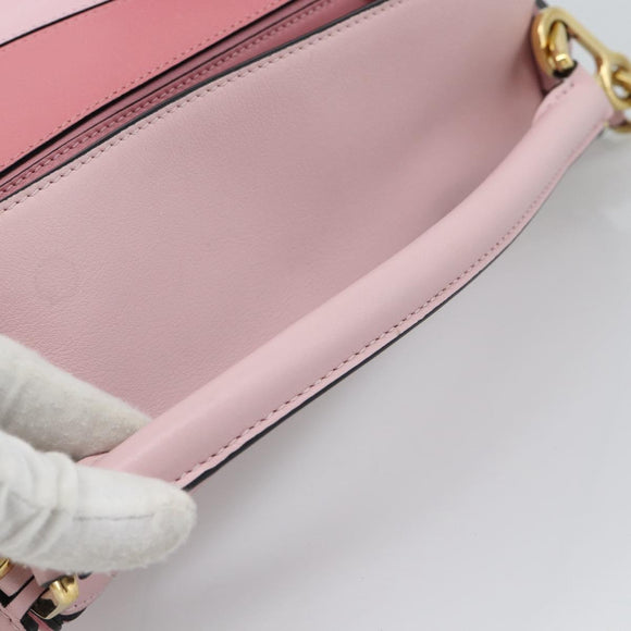LOEWE Puzzle Small Hand Bag Leather 2way Pink Gold Tone Auth ka5476V