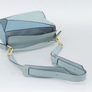 LOEWE Puzzle Small Hand Bag Leather 2way Light Blue Gold Tone Auth ka5477V-9