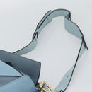 LOEWE Puzzle Small Hand Bag Leather 2way Light Blue Gold Tone Auth ka5477V-15
