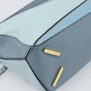 LOEWE Puzzle Small Hand Bag Leather 2way Light Blue Gold Tone Auth ka5477V-17