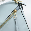 LOEWE Puzzle Small Hand Bag Leather 2way Light Blue Gold Tone Auth ka5477V-20