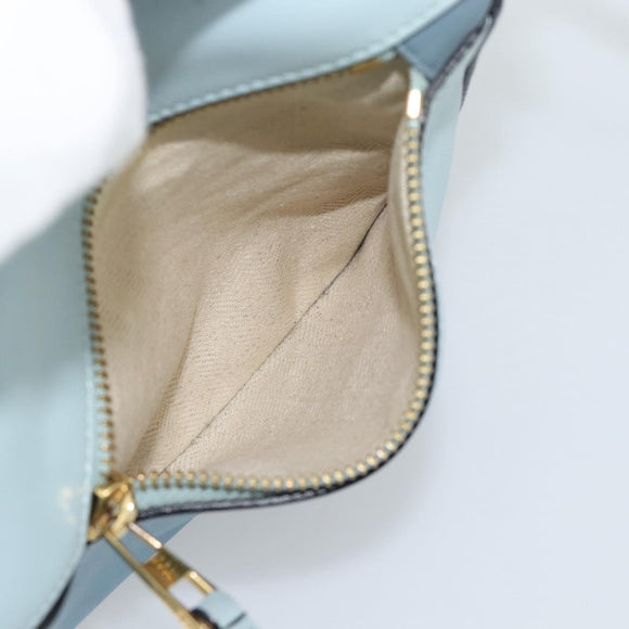 LOEWE Puzzle Small Hand Bag Leather 2way Light Blue Gold Tone Auth ka5477V