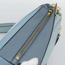 LOEWE Puzzle Small Hand Bag Leather 2way Light Blue Gold Tone Auth ka5477V-7