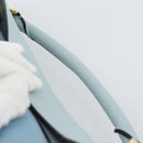 LOEWE Puzzle Small Hand Bag Leather 2way Light Blue Gold Tone Auth ka5477V-14