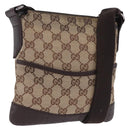GUCCI GG Canvas Shoulder Bag Beige Silver 147671 Auth ka5478-1