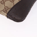 GUCCI GG Canvas Shoulder Bag Beige Silver 147671 Auth ka5478-10