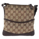 GUCCI GG Canvas Shoulder Bag Beige Silver 147671 Auth ka5478-2