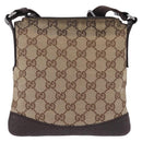 GUCCI GG Canvas Shoulder Bag Beige Silver 147671 Auth ka5478-3