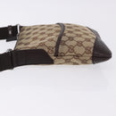 GUCCI GG Canvas Shoulder Bag Beige Silver 147671 Auth ka5478-5
