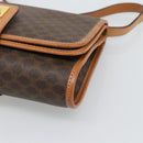 CELINE Macadam Shoulder Bag PVC Leather Brown Gold Tone Auth ka5479A-10