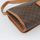 CELINE Macadam Shoulder Bag PVC Leather Brown Gold Tone Auth ka5479A-13