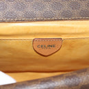 CELINE Macadam Shoulder Bag PVC Leather Brown Gold Tone Auth ka5479A-16