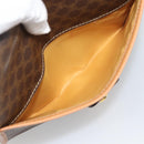 CELINE Macadam Shoulder Bag PVC Leather Brown Gold Tone Auth ka5479A-21