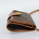 CELINE Macadam Shoulder Bag PVC Leather Brown Gold Tone Auth ka5479A-5