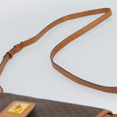 CELINE Macadam Shoulder Bag PVC Leather Brown Gold Tone Auth ka5479A-8