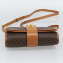 CELINE Macadam Shoulder Bag PVC Leather Brown Gold Tone Auth ka5479A-9