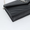 SAINT LAURENT Chain Shoulder Bag Leather Black Silver 742920 Auth ka5481V-11