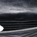 SAINT LAURENT Chain Shoulder Bag Leather Black Silver 742920 Auth ka5481V-16