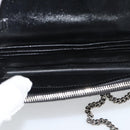 SAINT LAURENT Chain Shoulder Bag Leather Black Silver 742920 Auth ka5481V-17