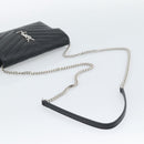 SAINT LAURENT Chain Shoulder Bag Leather Black Silver 742920 Auth ka5481V-7