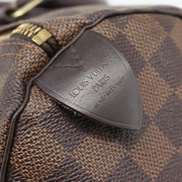 LOUIS VUITTON Damier Ebene Speedy 30 Hand Bag N41364 LV Auth ka5484