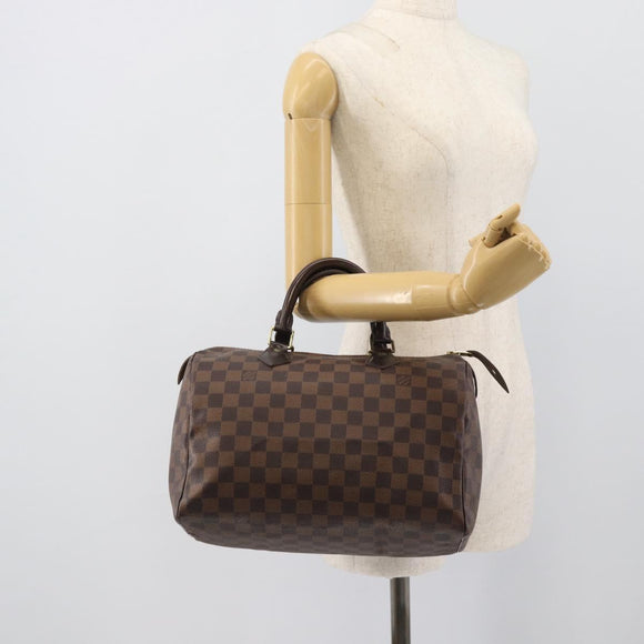 LOUIS VUITTON Damier Ebene Speedy 30 Hand Bag N41364 LV Auth ka5484