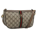 GUCCI GG Supreme Web Sherry Line Shoulder Bag PVC Beige 89 02 054 Auth ka5486-1