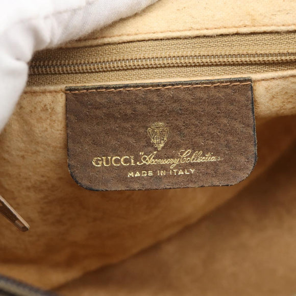 GUCCI GG Supreme Web Sherry Line Shoulder Bag PVC Beige 89 02 054 Auth ka5486